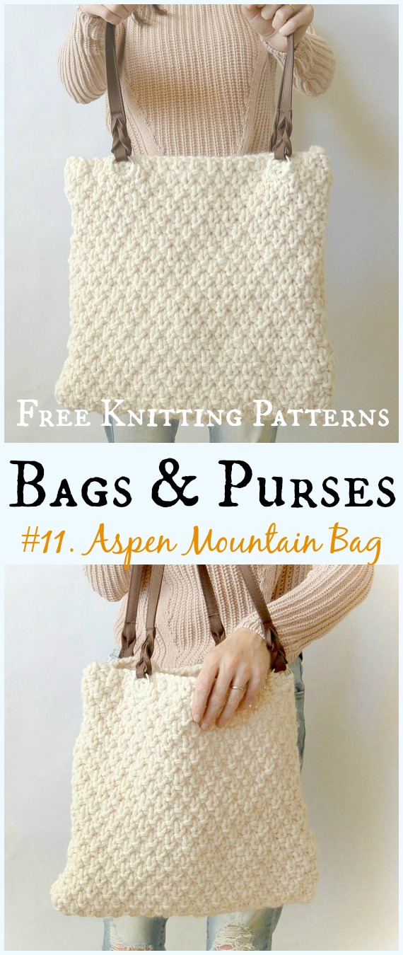 Aspen Mountain Bag Free Knitting Pattern - #Bags & Purses Free #Knitting Patterns