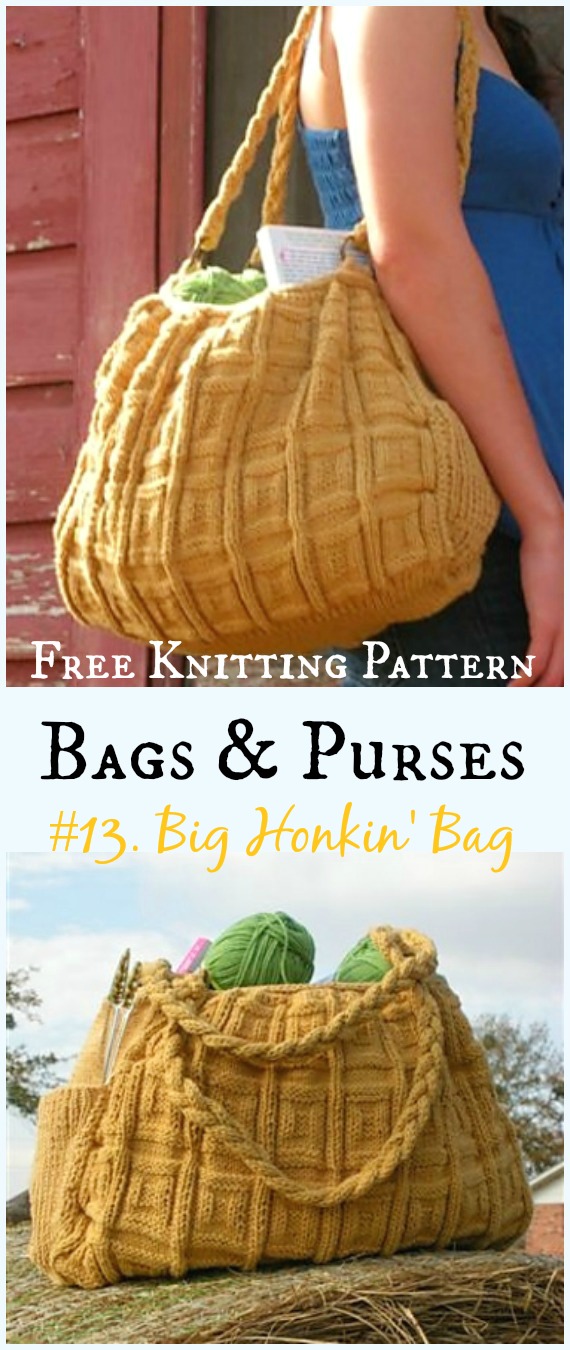 Big Honkin' Bag Free Knitting Pattern - #Bags & Purses Free #Knitting Patterns