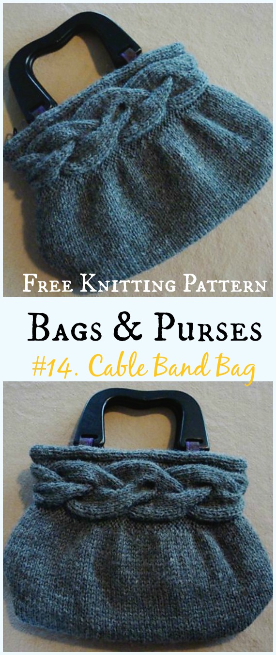 Cable Band Bag Free Knitting Pattern - #Bags & Purses Free #Knitting Patterns
