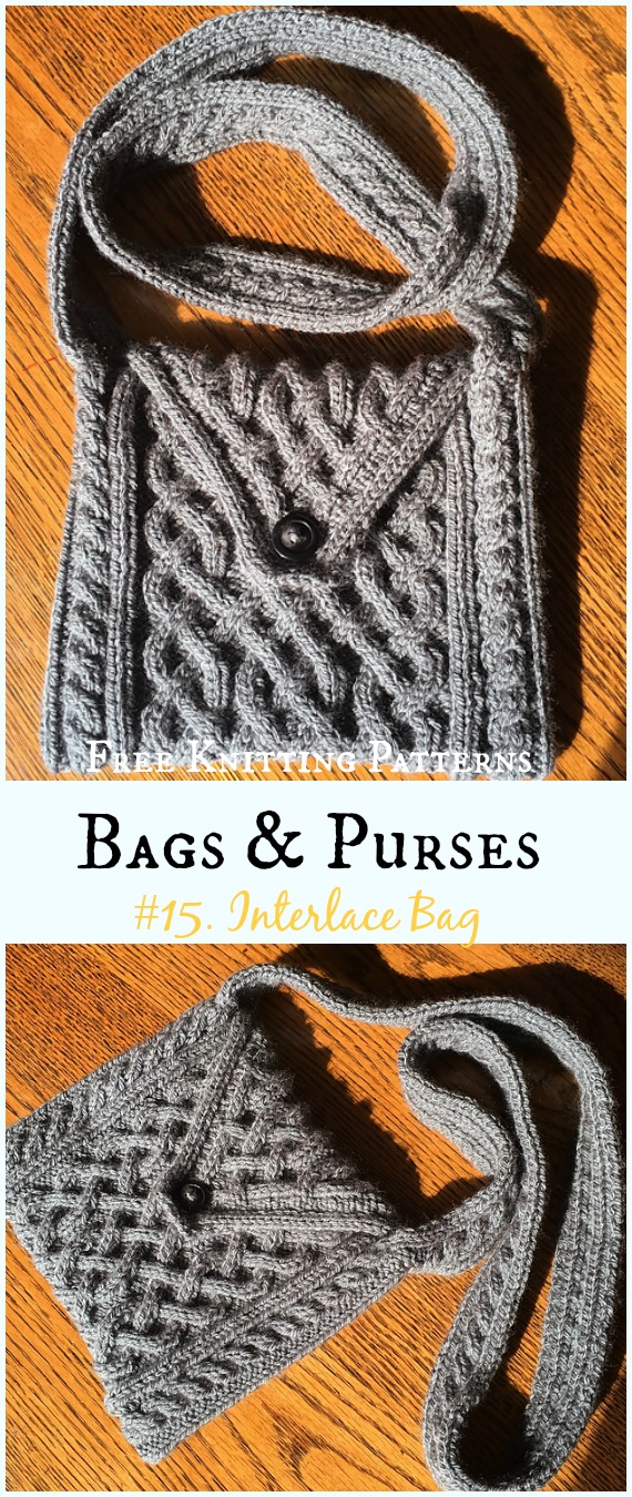 Cable Interlace Bag Free Knitting Pattern - #Bags & Purses Free #Knitting Patterns