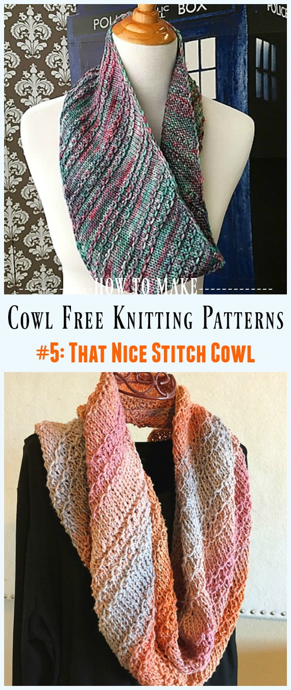 That Nice Stitch Cowl Free Knitting Pattern - Cowl Free #Knitting Patterns 