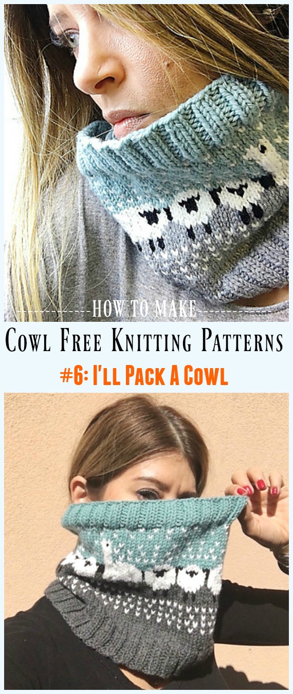 I'll Pack A Cowl Free Knitting Pattern - Cowl Free #Knitting Patterns 