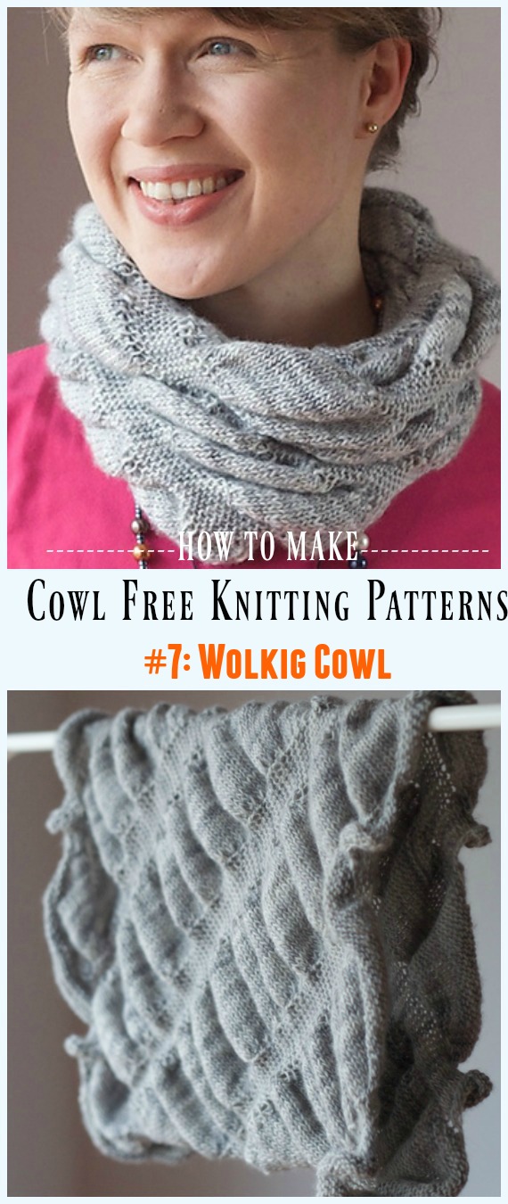 Wolkig Cloudy Cowl Free Knitting Pattern - Cowl Free #Knitting Patterns 