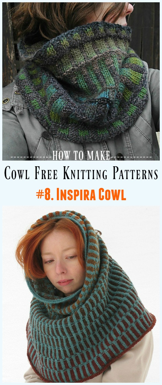 Inspira Cowl Free Knitting Pattern - Cowl Free #Knitting Patterns 