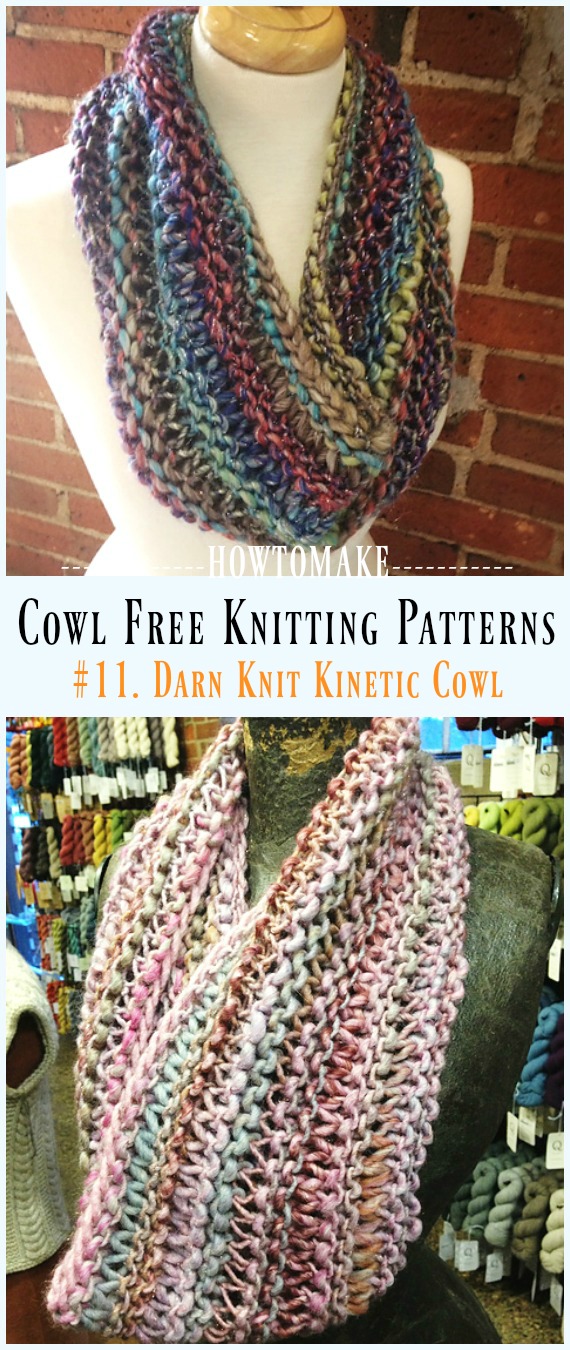 Darn Knit Kinetic Cowl Free Knitting Pattern - Cowl Free #Knitting Patterns 