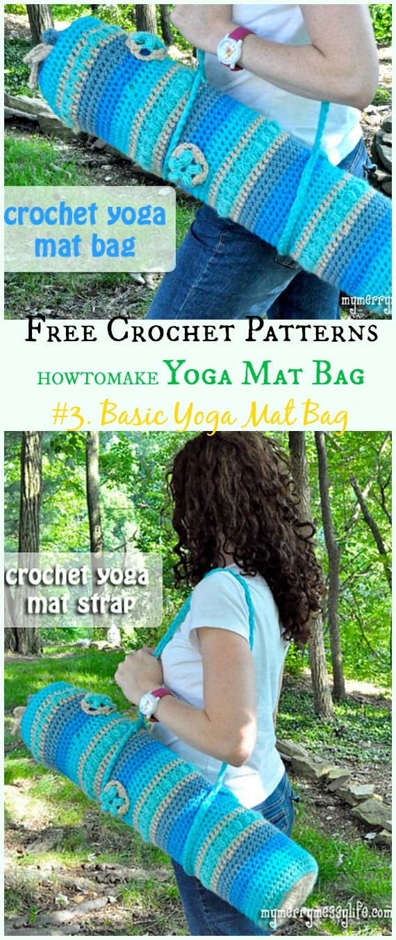 Basic Yoga Mat Bag Free Crochet Pattern -#Crochet; #Yoga; Mat Bag Free Patterns