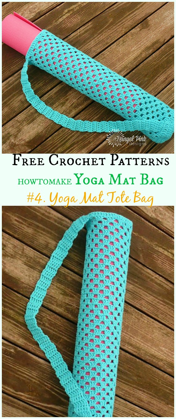 Yoga Mat Tote Bag Free Crochet Pattern -#Crochet; #Yoga; Mat Bag Free Patterns