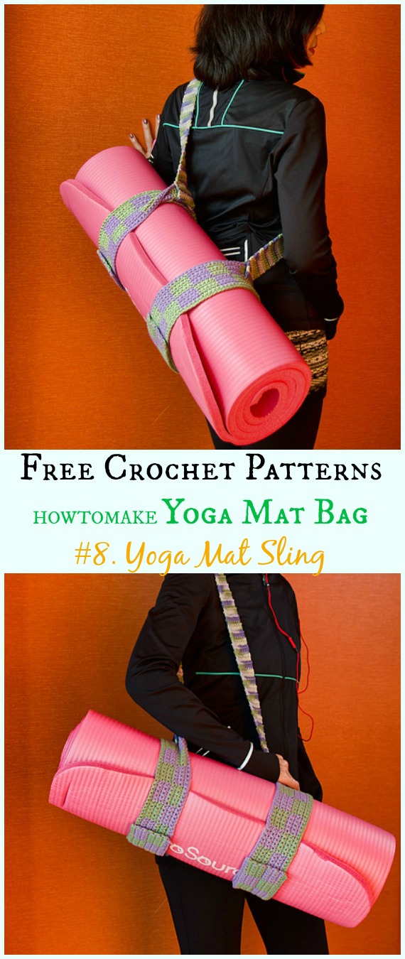 Yoga Mat Sling Free Crochet Pattern -#Crochet; #Yoga; Mat Bag Free Patterns