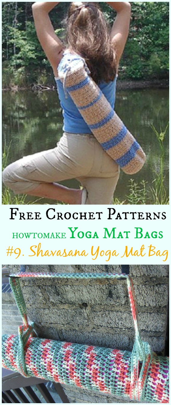 Shavasana Yoga Mat Bag Strap Free Crochet Pattern -#Crochet; #Yoga; Mat Bag Free Patterns