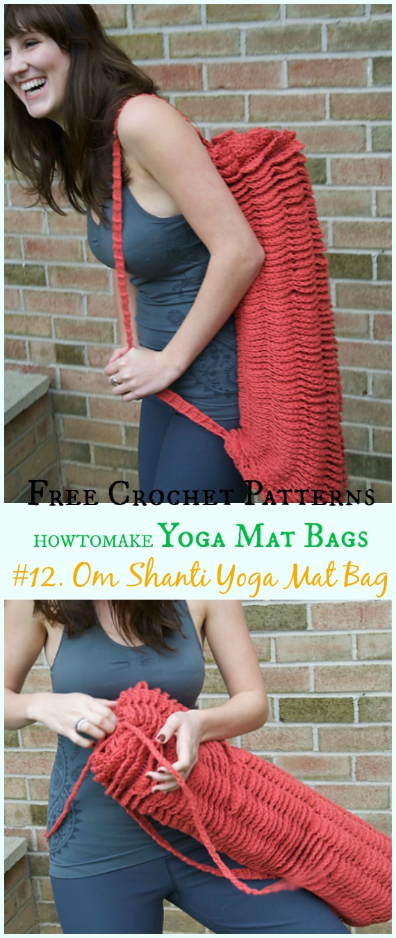 Om Shanti Yoga Mat Bag Free Crochet Pattern -#Crochet; #Yoga; Mat Bag Free Patterns