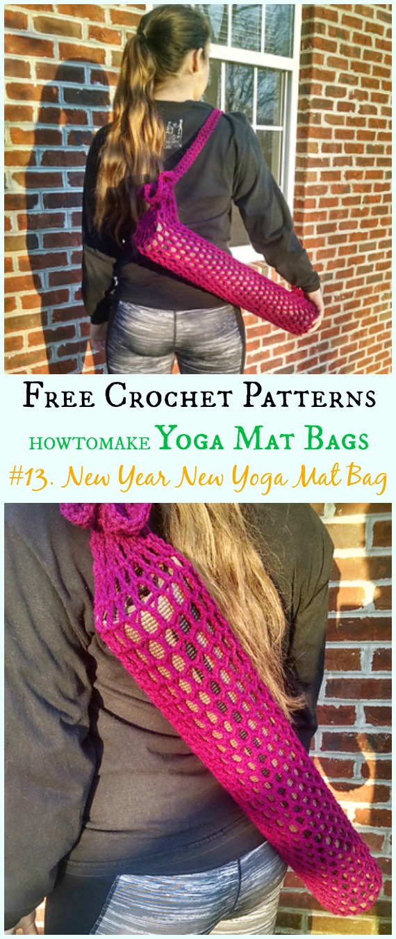 New Year, New Yoga Mat Bag Free Crochet Pattern -#Crochet; #Yoga; Mat Bag Free Patterns