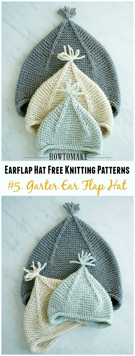 Garter Ear Flap Hat Free Knitting Pattern - Knit Earflap Hat Free Patterns