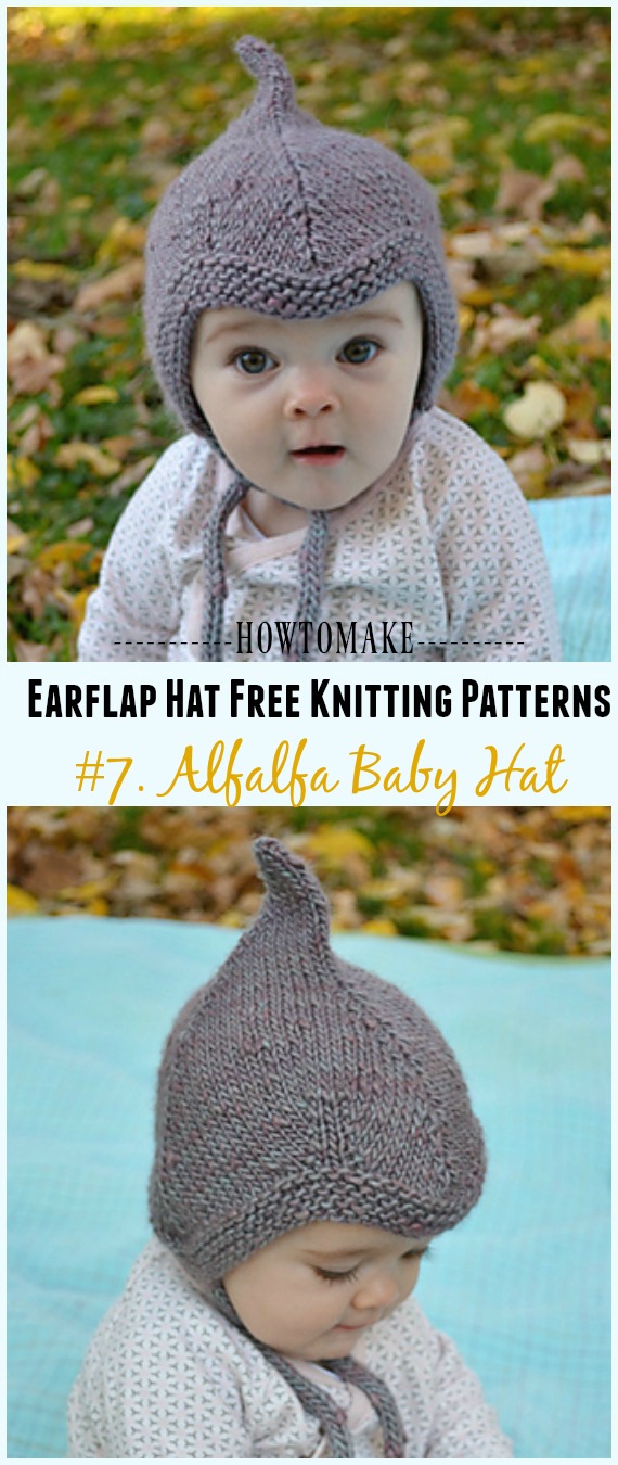 Alfalfa Baby Hat Free Knitting Pattern - Knit Earflap Hat Free Patterns