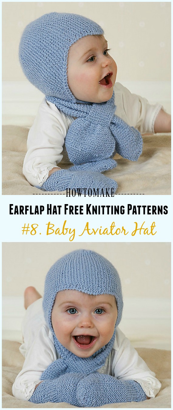 Baby Aviator Hat Free Knitting Pattern - Knit Earflap Hat Free Patterns