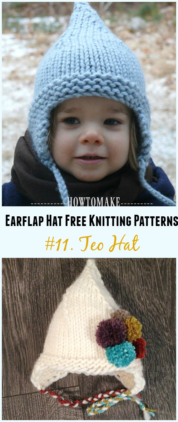 Teo Hat Free Knitting Pattern - Knit Earflap Hat Free Patterns