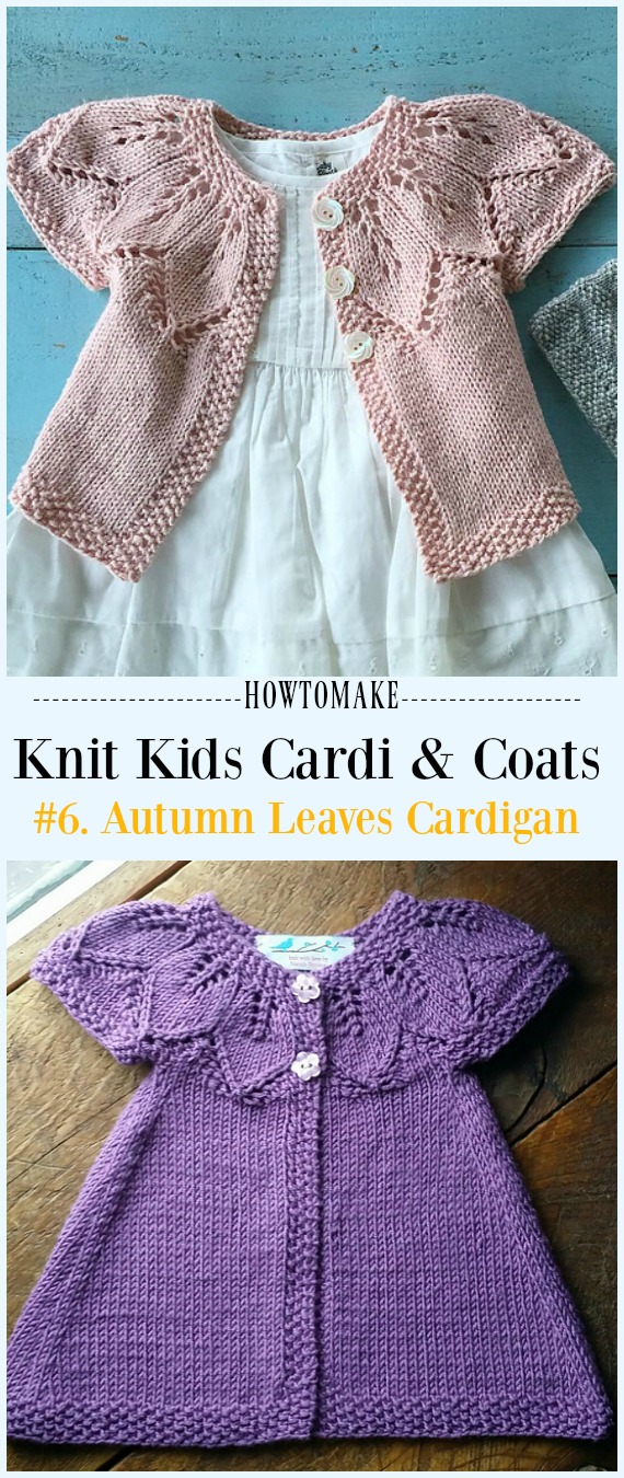 Autumn Leaves Cardigan Free Knitting Pattern - #Knit Kids #Cardigan Sweater Free Patterns