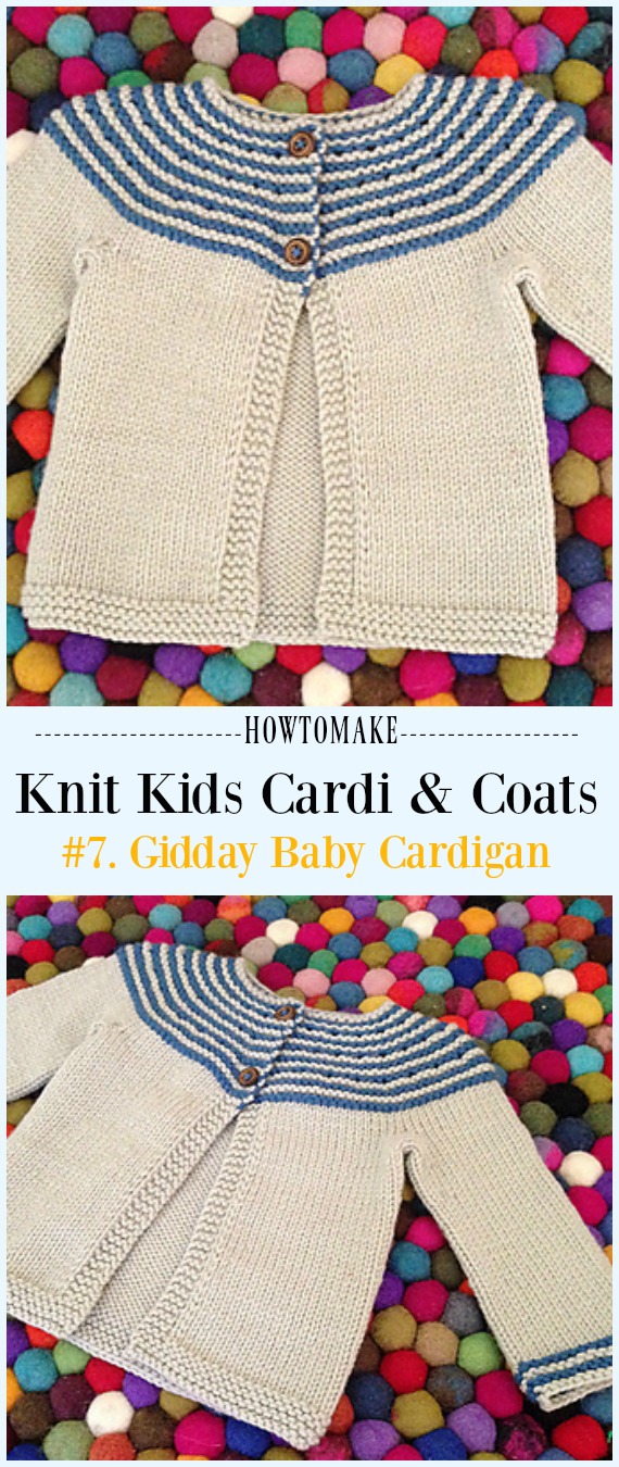 Gidday Baby Cardigan Free Knitting Pattern - #Knit Kids #Cardigan Sweater Free Patterns