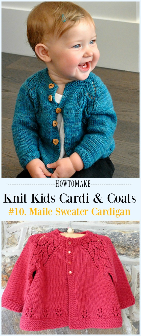 Maile Sweater Cardigan Free Knitting Pattern - #Knit Kids #Cardigan Sweater Free Patterns