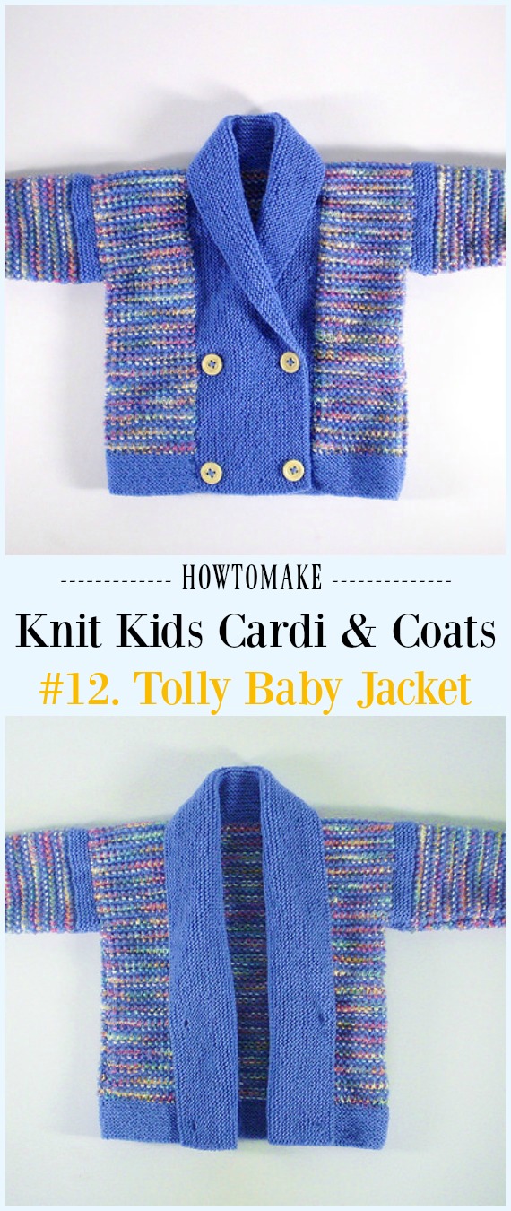 Tolly Baby Jacket Free Knitting Pattern - #Knit Kids #Cardigan Sweater Free Patterns