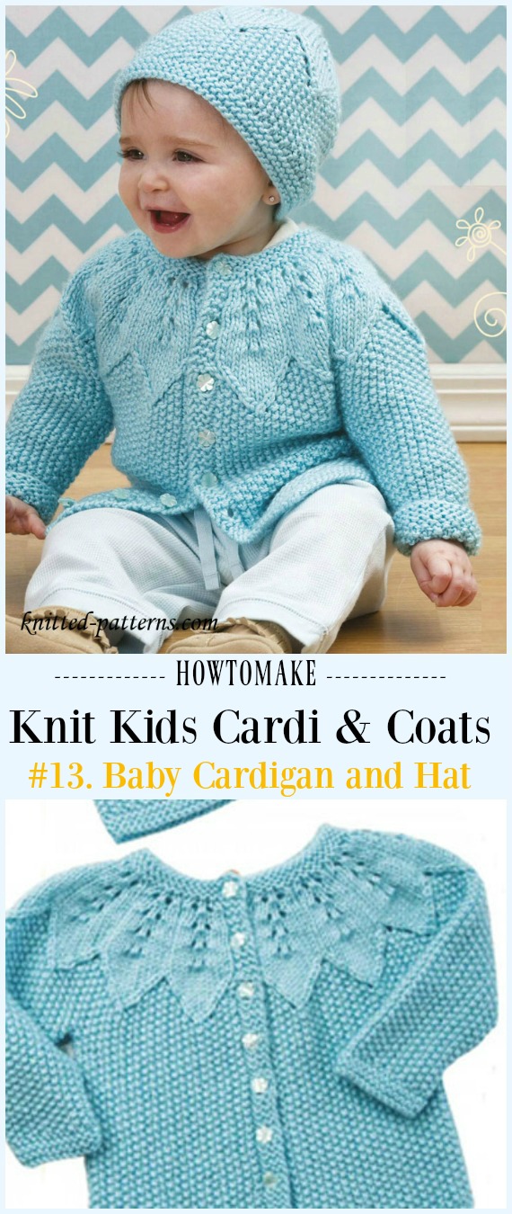 Baby Cardigan and Hat Free Knitting Pattern - #Knit Kids #Cardigan Sweater Free Patterns