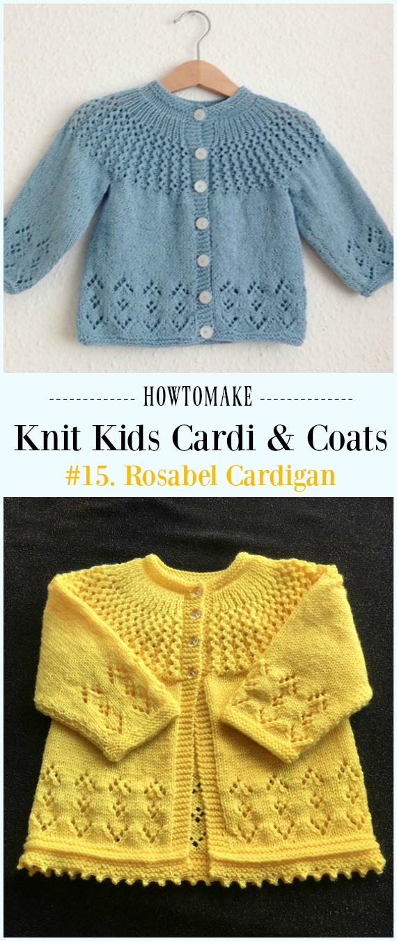 Rosabel Cardigan Free Knitting Pattern - #Knit Kids #Cardigan Sweater Free Patterns