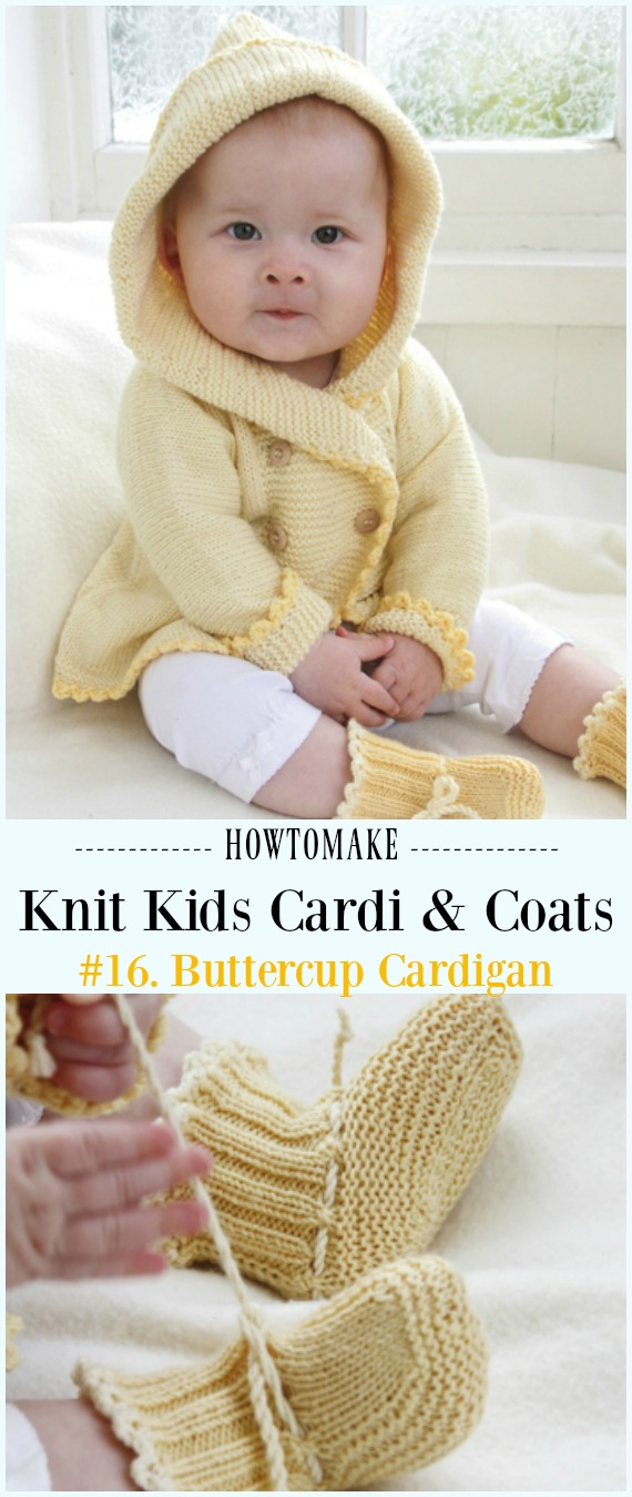 Buttercup Cardigan Free Knitting Pattern - #Knit Kids #Cardigan Sweater Free Patterns
