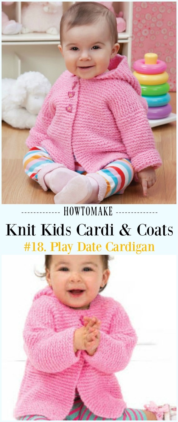 Play Date Cardie Cardigan Free Knitting Pattern - #Knit Kids #Cardigan Sweater Free Patterns
