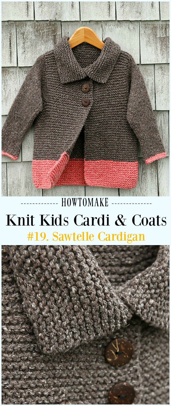 Sawtelle Cardigan Free Knitting Pattern - #Knit Kids #Cardigan Sweater Free Patterns