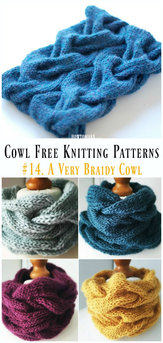 A Very Braidy Cowl Free Knitting Pattern - Cowl Free #Knitting Patterns