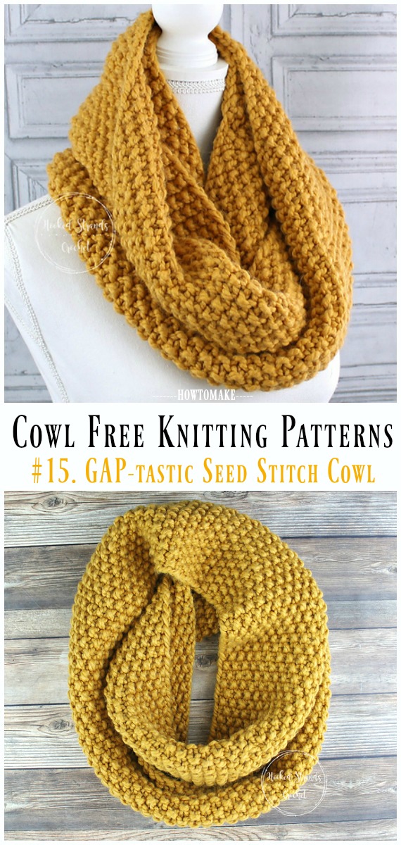 GAP-tastic Seed Stitch Cowl Free Knitting Pattern - Cowl Free #Knitting Patterns