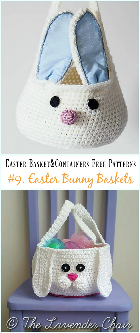 Crochet Bunny Storage Basket Free Pattern - #Crochet Easter #Basket & Containers Free Patterns