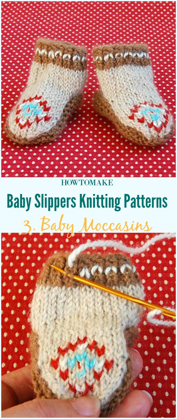 Baby Moccasins Free Knitting Pattern-Baby #Booties Slippers Free #Knitting Patterns