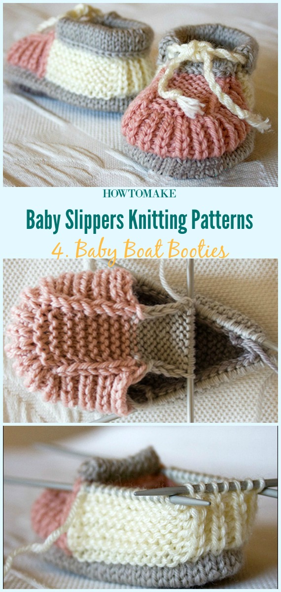 Baby Boat Booties Free Knitting Pattern-Baby #Booties Slippers Free #Knitting Patterns