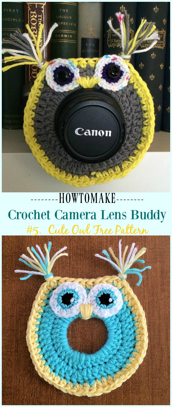 Crochet Owl Camera Lens Buddy Free Pattern - #Crochet; Camera #Lens; Buddy Cozy Free Patterns