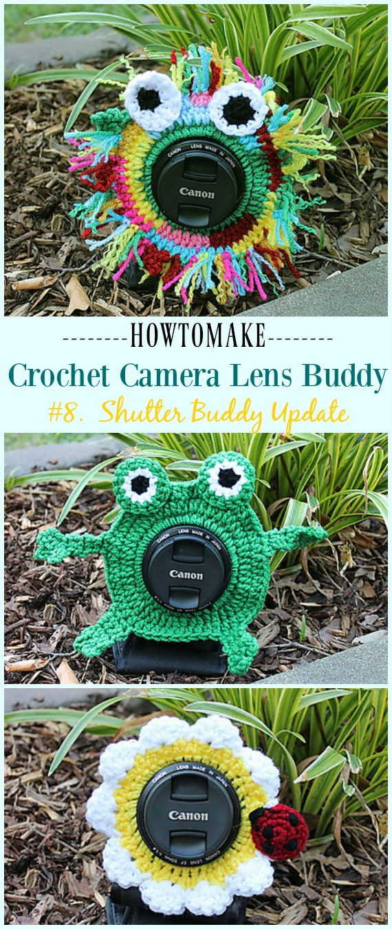 Crochet Shutter Buddies Update Free Pattern - #Crochet; Camera #Lens; Buddy Cozy Free Patterns