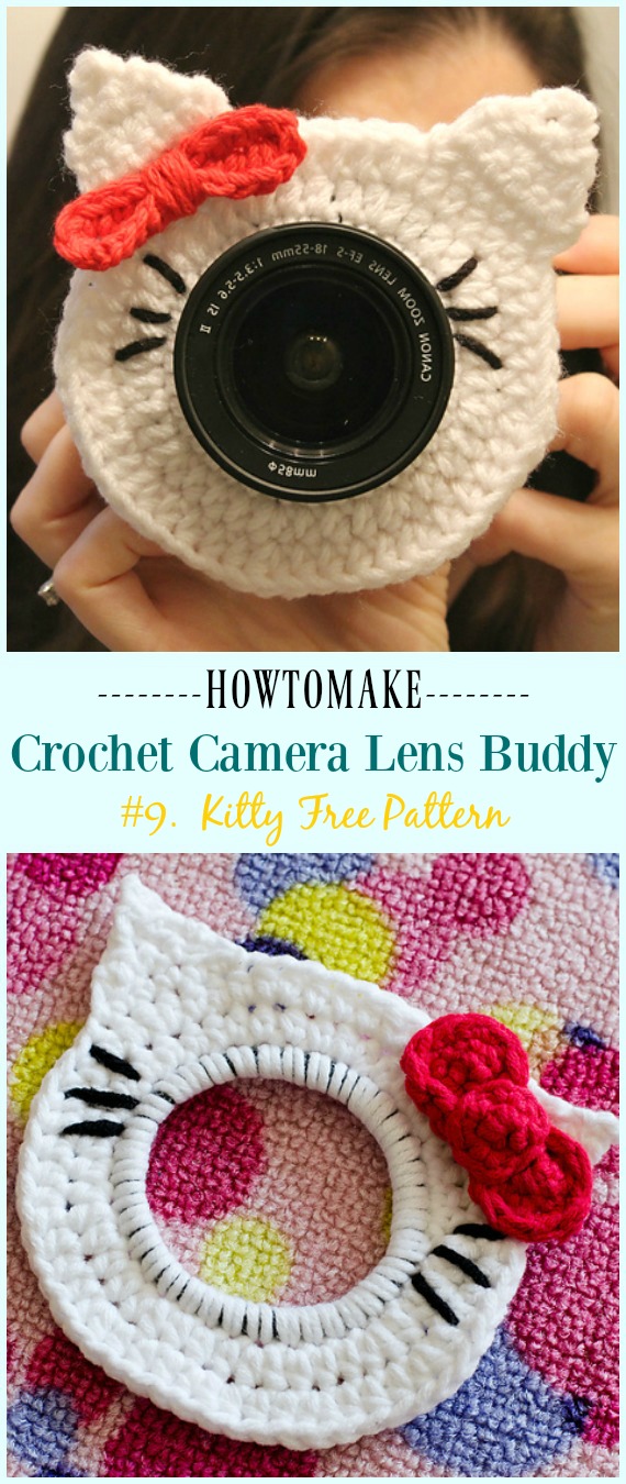 Crochet Kitty Camera Buddy Free Pattern - #Crochet; Camera #Lens; Buddy Cozy Free Patterns
