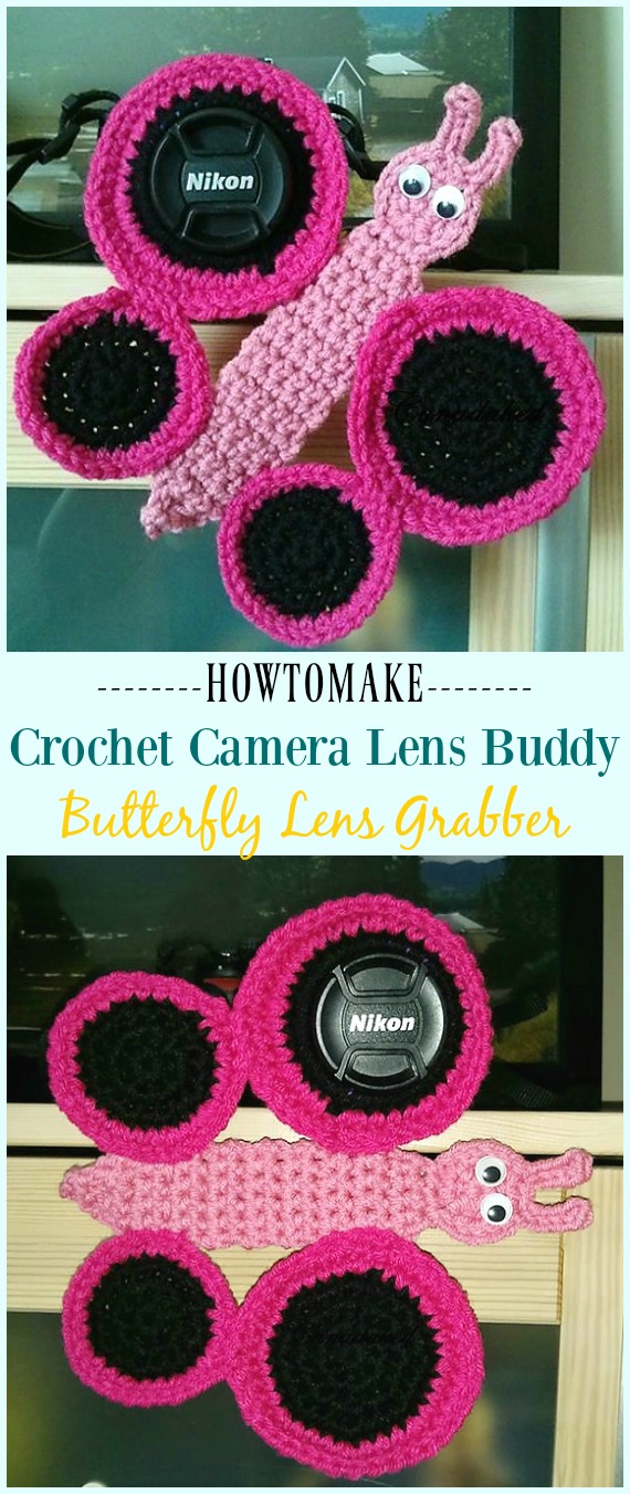 Crochet Butterfly Lens Grabber Pattern -#Crochet; Camera #Lens; Buddy Grabber Patterns