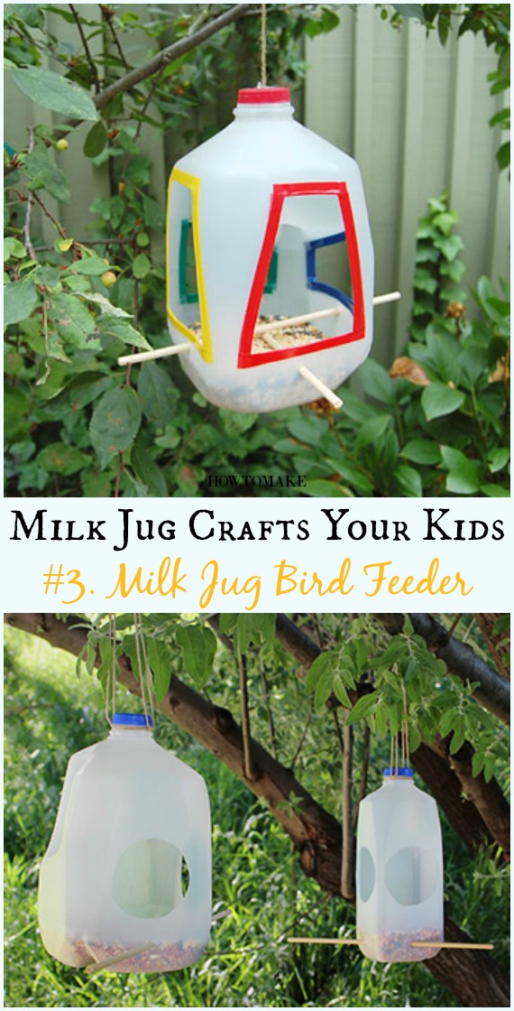 DIY Milk Jug Bird Feeder Instructions - Recycled #MilkJug Crafts Your Kids Can Do #Recycle