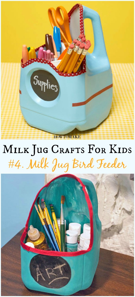 DIY Milk Jug School-Supply Container Instructions - Recycled #MilkJug Crafts Your Kids Can Do #Recycle