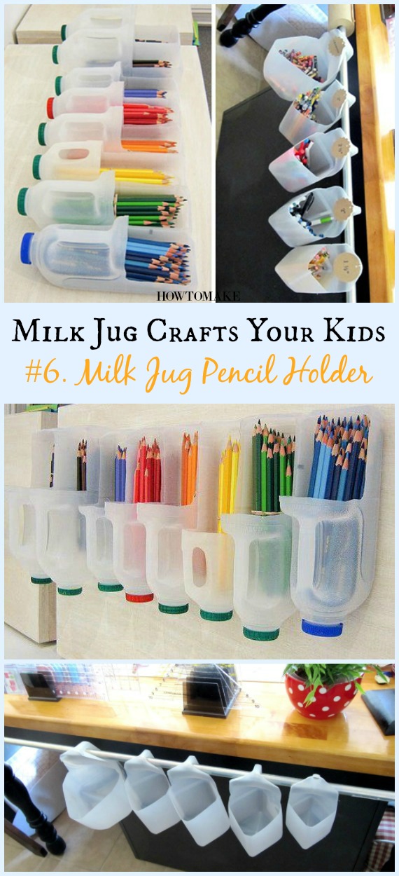 DIY Milk Jug Pencil Holder Instructions - Recycled #MilkJug Crafts Your Kids Can Do #Recycle