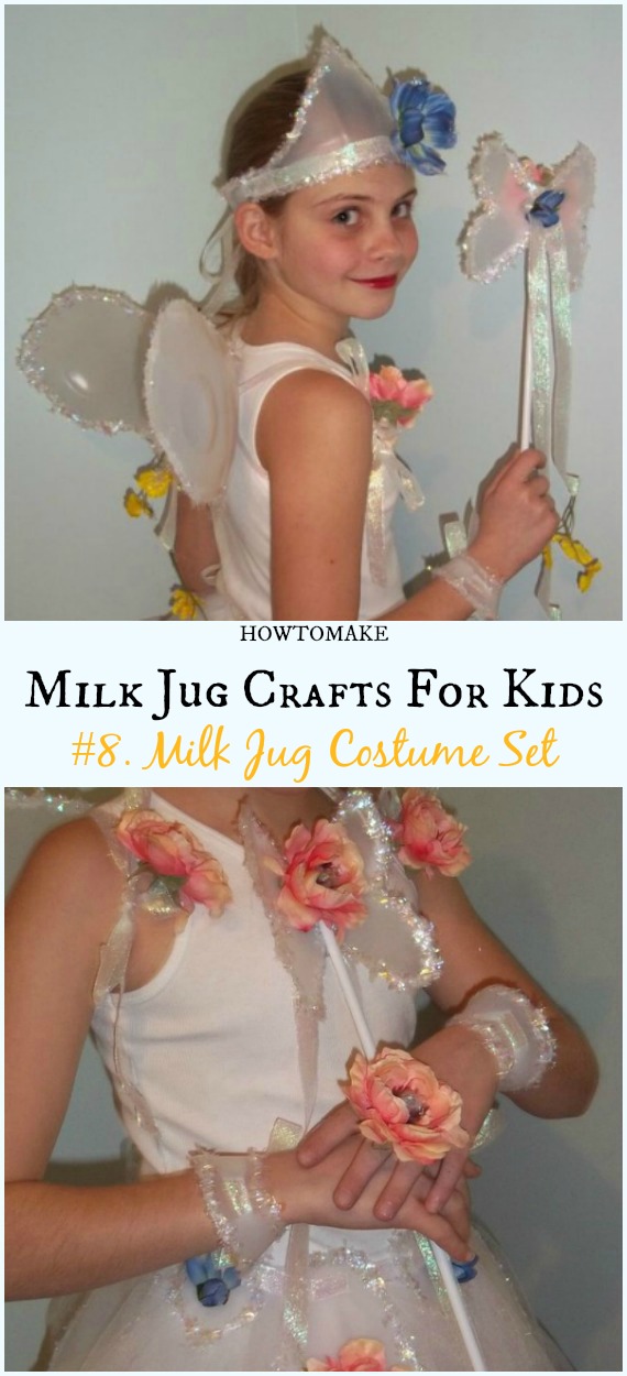 DIY Milk Jug Fairy Costume Set Instructions - Recycled #MilkJug Crafts Your Kids Can Do #Recycle