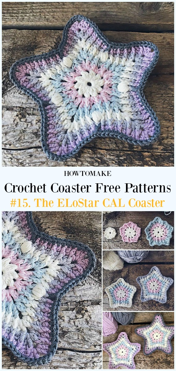 Crochet The ELoStar CAL Coaster Free Pattern - Easy #Crochet Coaster Free Patterns