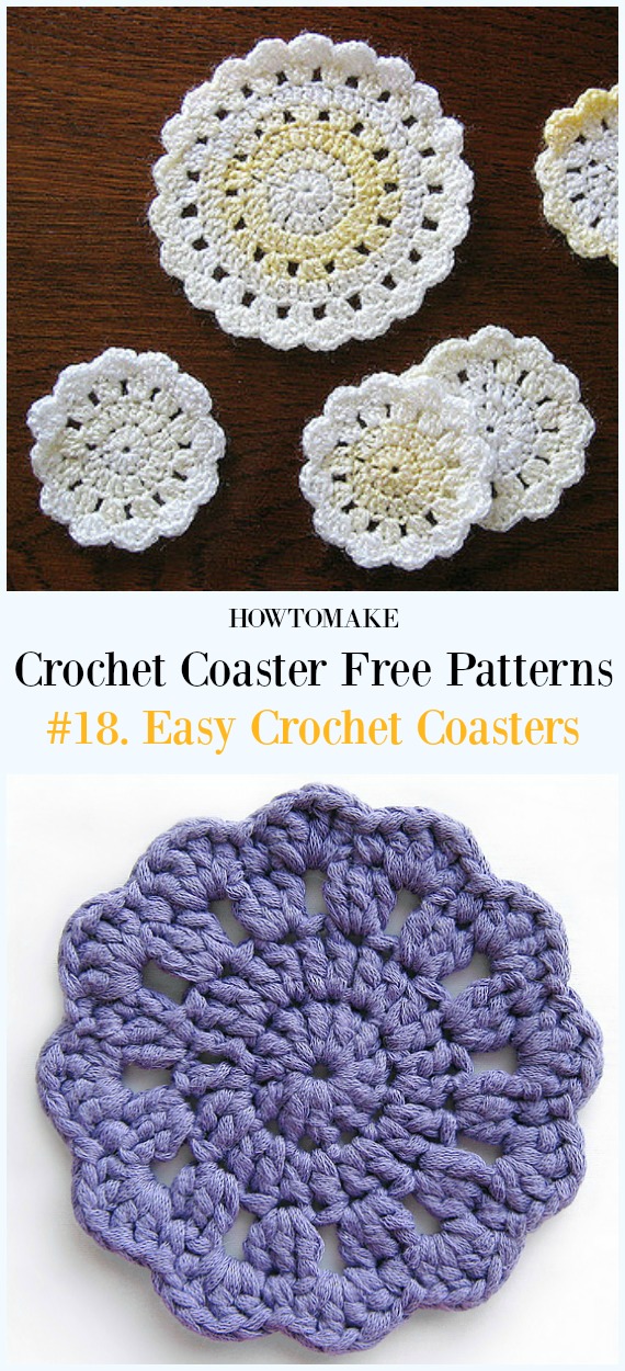 Easy Crochet Coasters Free Pattern - Easy #Crochet Coaster Free Patterns