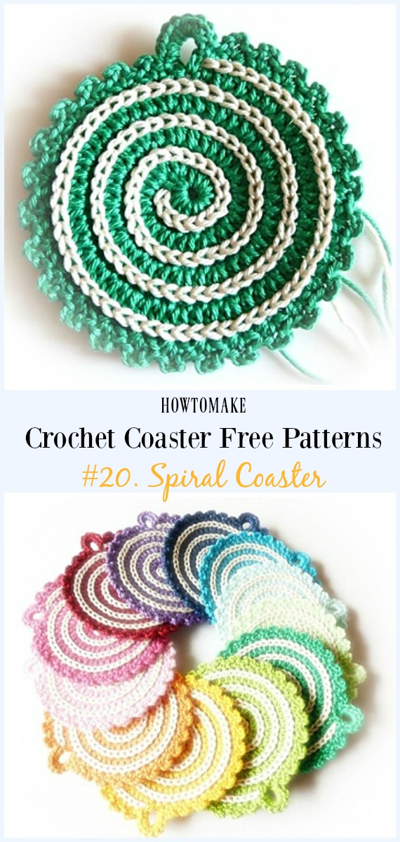 Spiral Coaster Free Crochet Pattern - Easy #Crochet Coaster Free Patterns