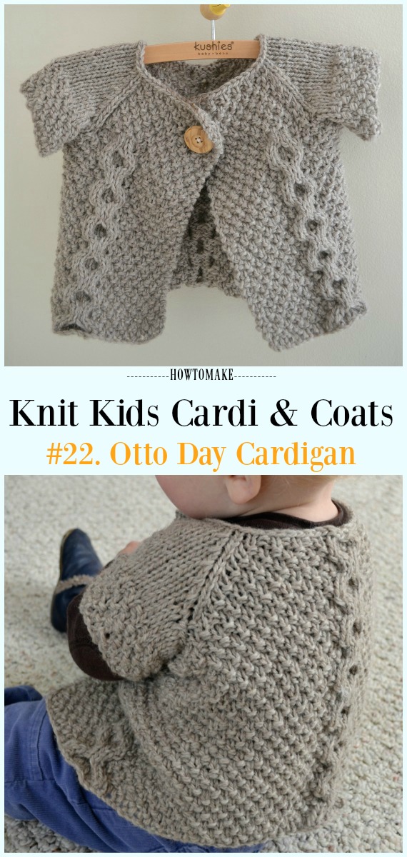 Otto Day Cardigan Free Knitting Pattern - #Knit Kids #Cardigan Sweater Free Patterns