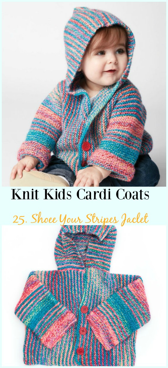 Show Your Stripes Jacket Free Knitting Pattern - #Knit Kids #Cardigan Sweater Free Patterns