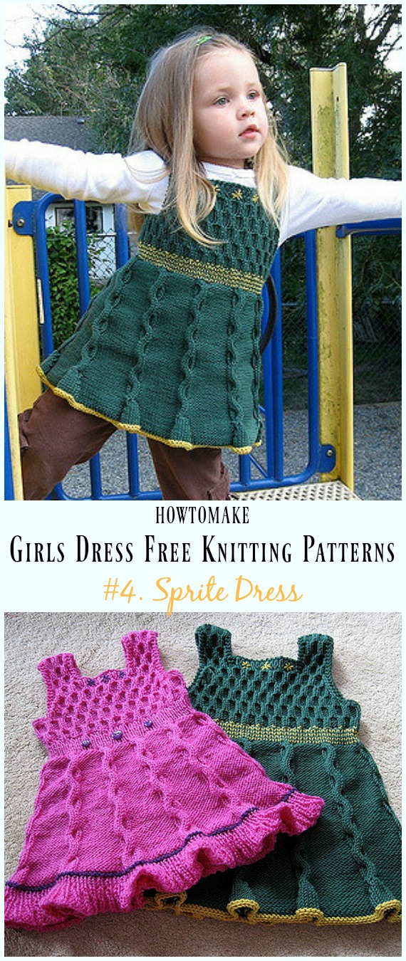 Patrones de tejido gratis para vestidos de niñas pequeñas