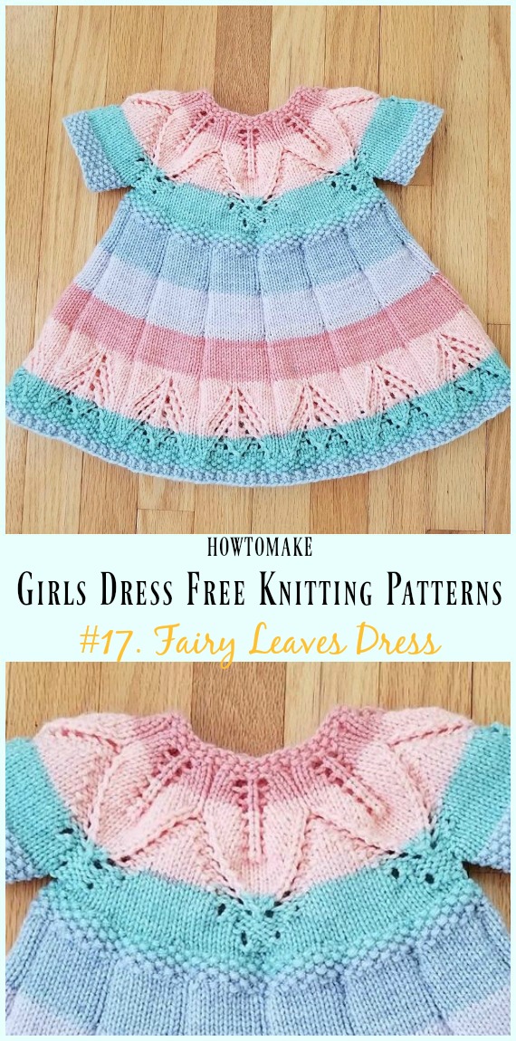 Leaf Love Dress Free Knitting Pattern - Little Girls #Dress Free #Knitting Patterns