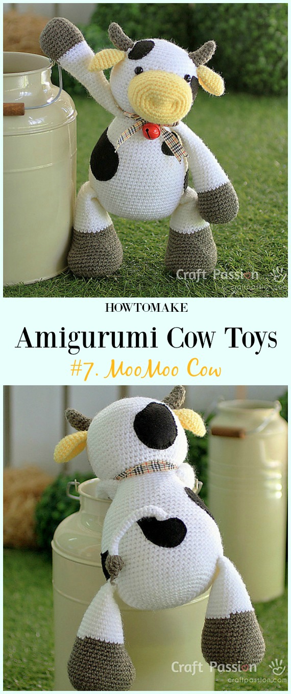 Crochet MooMoo Cow Amigurumi Free Pattern- #Amigurumi #Cow Toy Plushies Free Crochet Patterns
