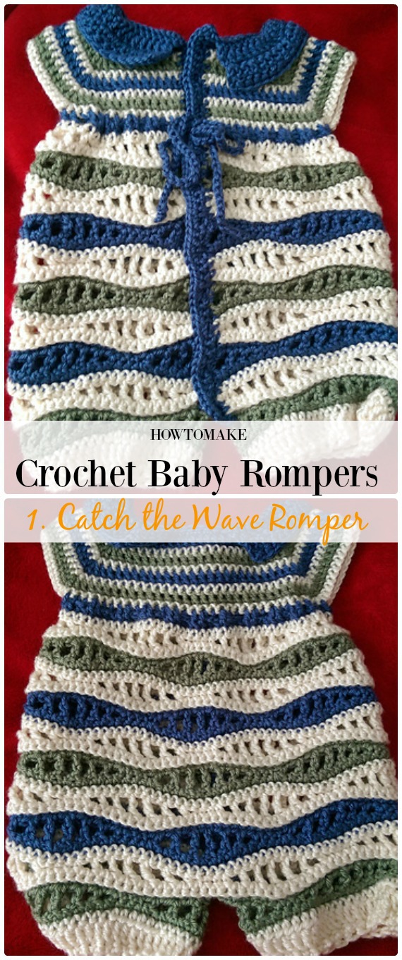 Catch the Wave Romper Free Crochet Pattern - Baby #Romper #Crochet Patterns